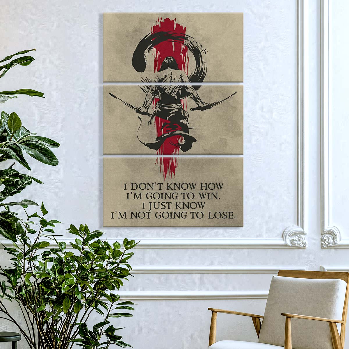 Samurai - 3 Piece Wall Art - SA049 - I'm Not Going To Lose - Samurai Canvas