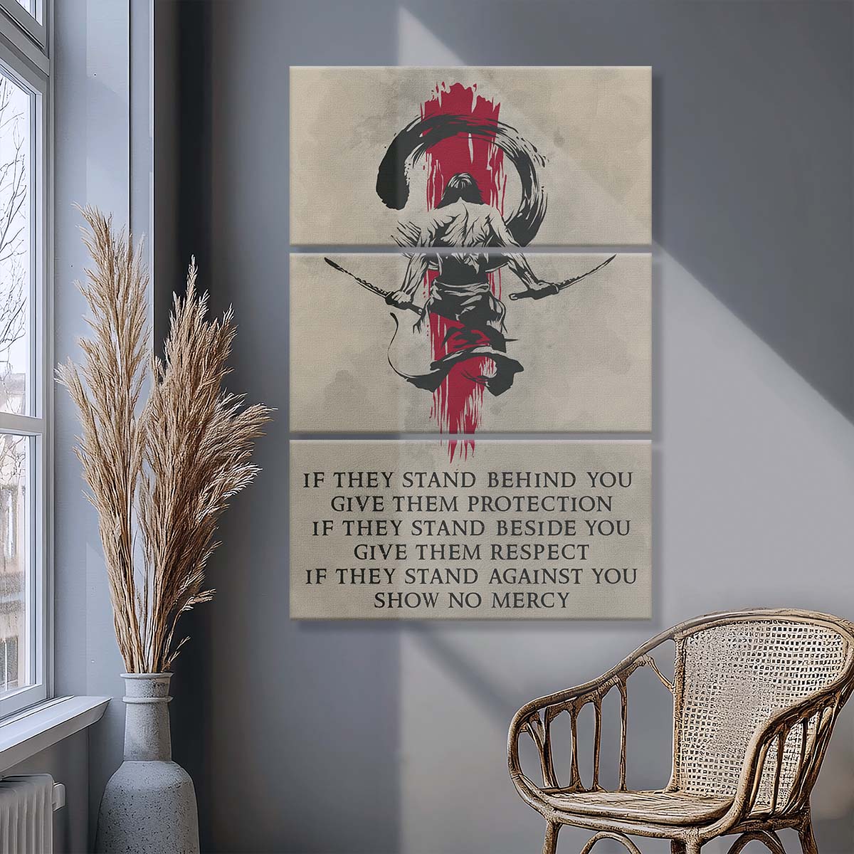 Samurai - 3 Piece Wall Art - SA053 - IF - Show No Mercy - Samurai Canvas