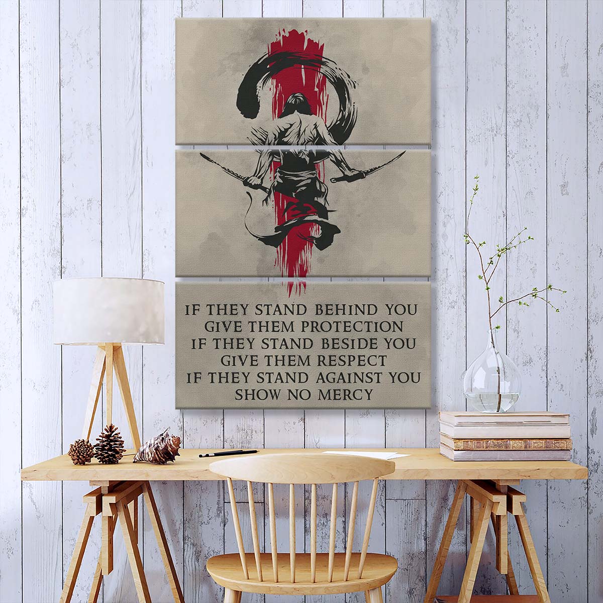 Samurai - 3 Piece Wall Art - SA053 - IF - Show No Mercy - Samurai Canvas