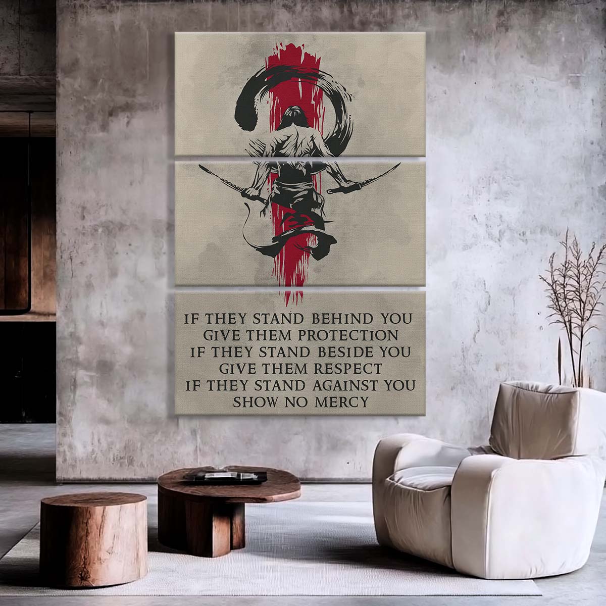 Samurai - 3 Piece Wall Art - SA053 - IF - Show No Mercy - Samurai Canvas