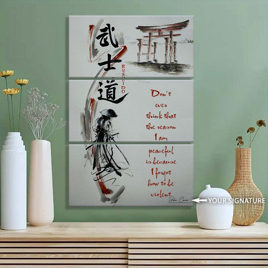 Samurai - 3 Piece Wall Art - SA071 - Don't Ever Think That The Reason - Samurai Canvas