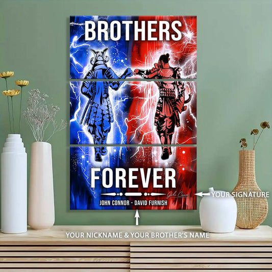 Samurai - 3 Piece Wall Art - SA101 - Brothers Forever - Bushido - Katana - Ronin - Miyamoto Musashi - Samurai Canvas