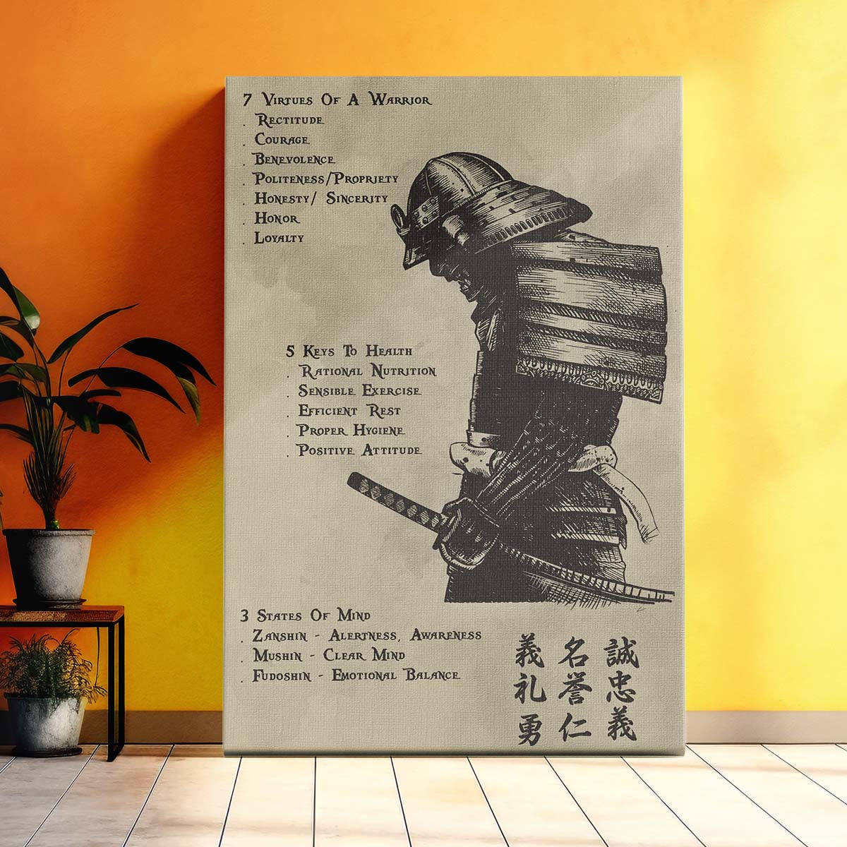 Samurai Wall Art - Samurai Poster - Samurai Canvas - 7 5 3 CODE - SA021 - Vertical Poster - Vertical Canvas
