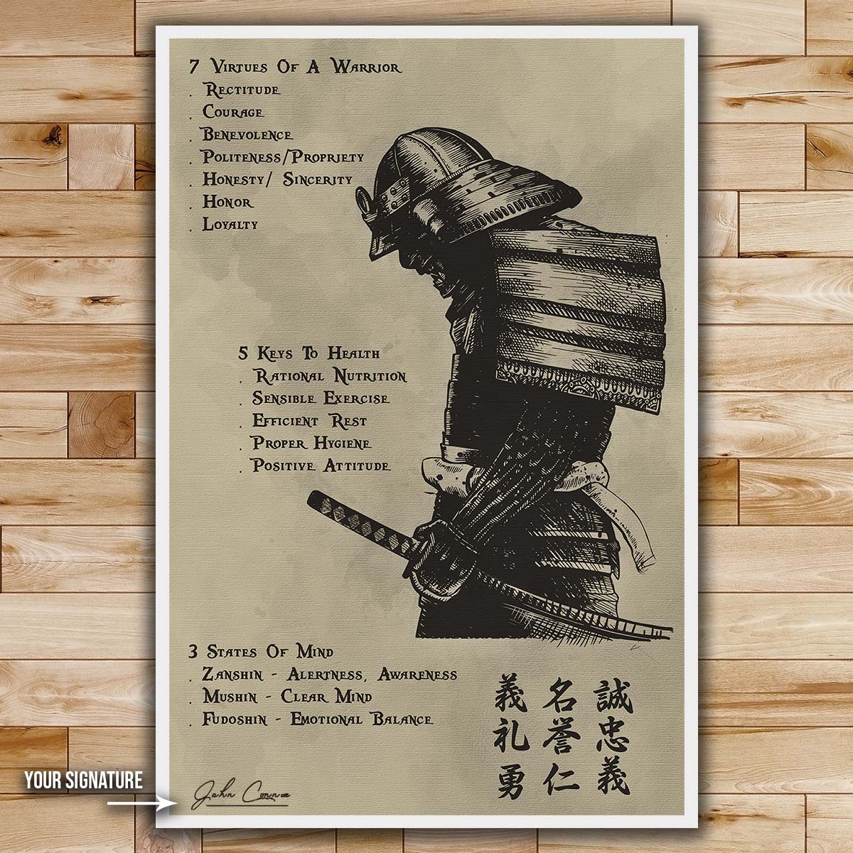 Samurai Wall Art - Samurai Poster - Samurai Canvas - 7 5 3 CODE - SA021 - Vertical Poster - Vertical Canvas