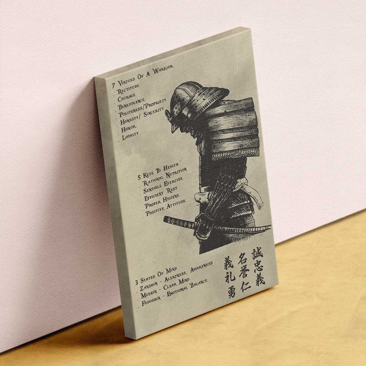 Samurai Wall Art - Samurai Poster - Samurai Canvas - 7 5 3 CODE - SA021 - Vertical Poster - Vertical Canvas