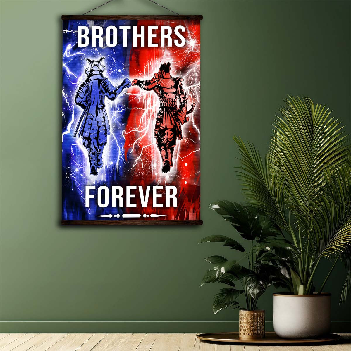 Samurai Wall Art - Samurai Poster - Samurai Canvas - Brothers Forever - Bushido - Katana - Ronin - Miyamoto Musashi - SA101 - Vertical Poster - Vertical Canvas