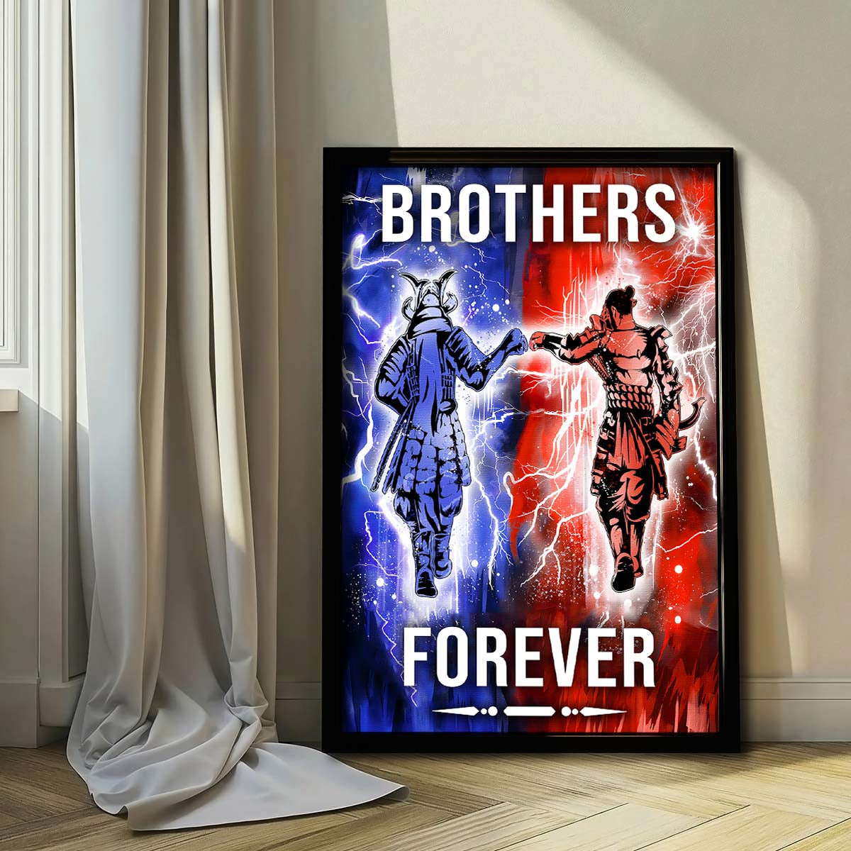 Samurai Wall Art - Samurai Poster - Samurai Canvas - Brothers Forever - Bushido - Katana - Ronin - Miyamoto Musashi - SA101 - Vertical Poster - Vertical Canvas