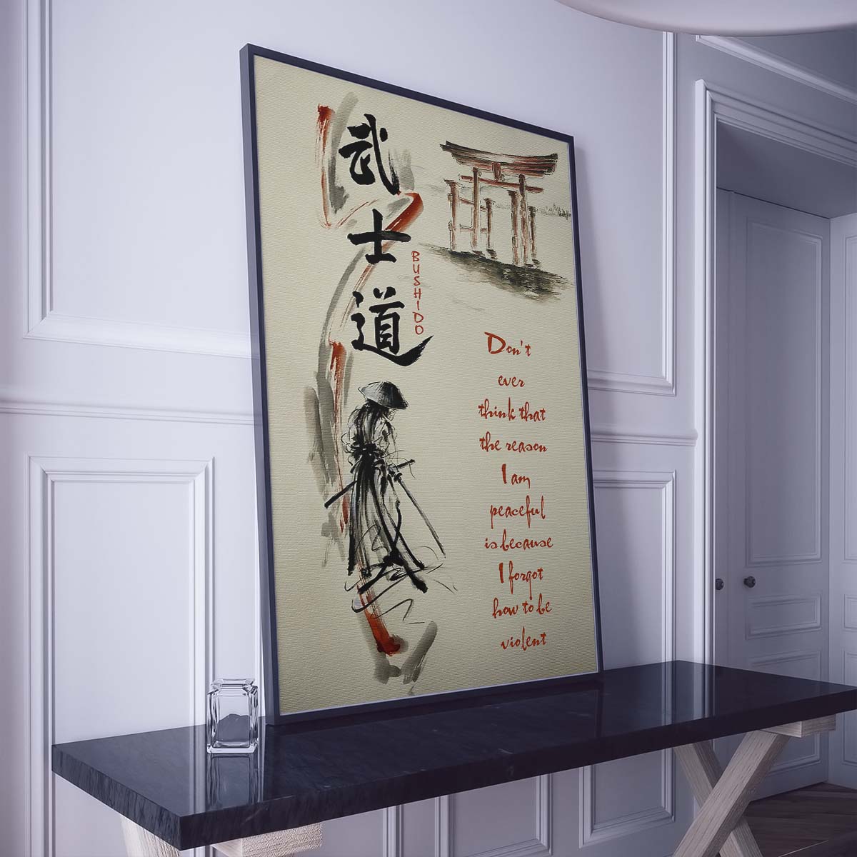 Samurai Wall Art - Samurai Poster - Samurai Canvas - Don't Ever Think - SA071 - Vertical Poster - Vertical Canvas
