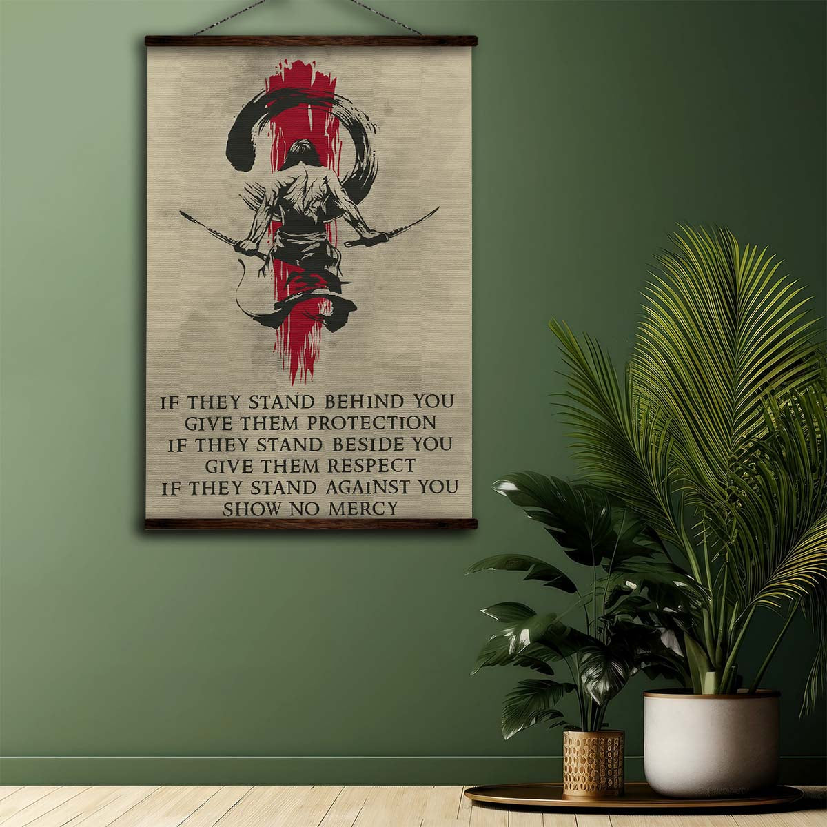 samurai wall art - samurai poster - samurai canvas - if - show no mercy - sa053 - vertical poster - vertical canvas