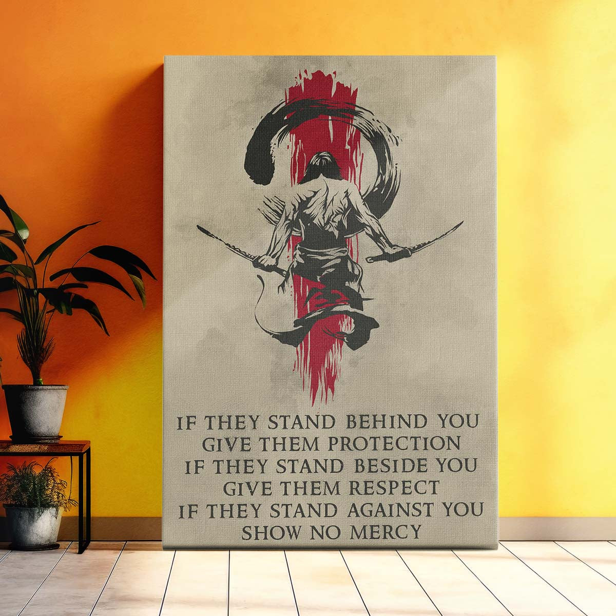 samurai wall art - samurai poster - samurai canvas - if - show no mercy - sa053 - vertical poster - vertical canvas