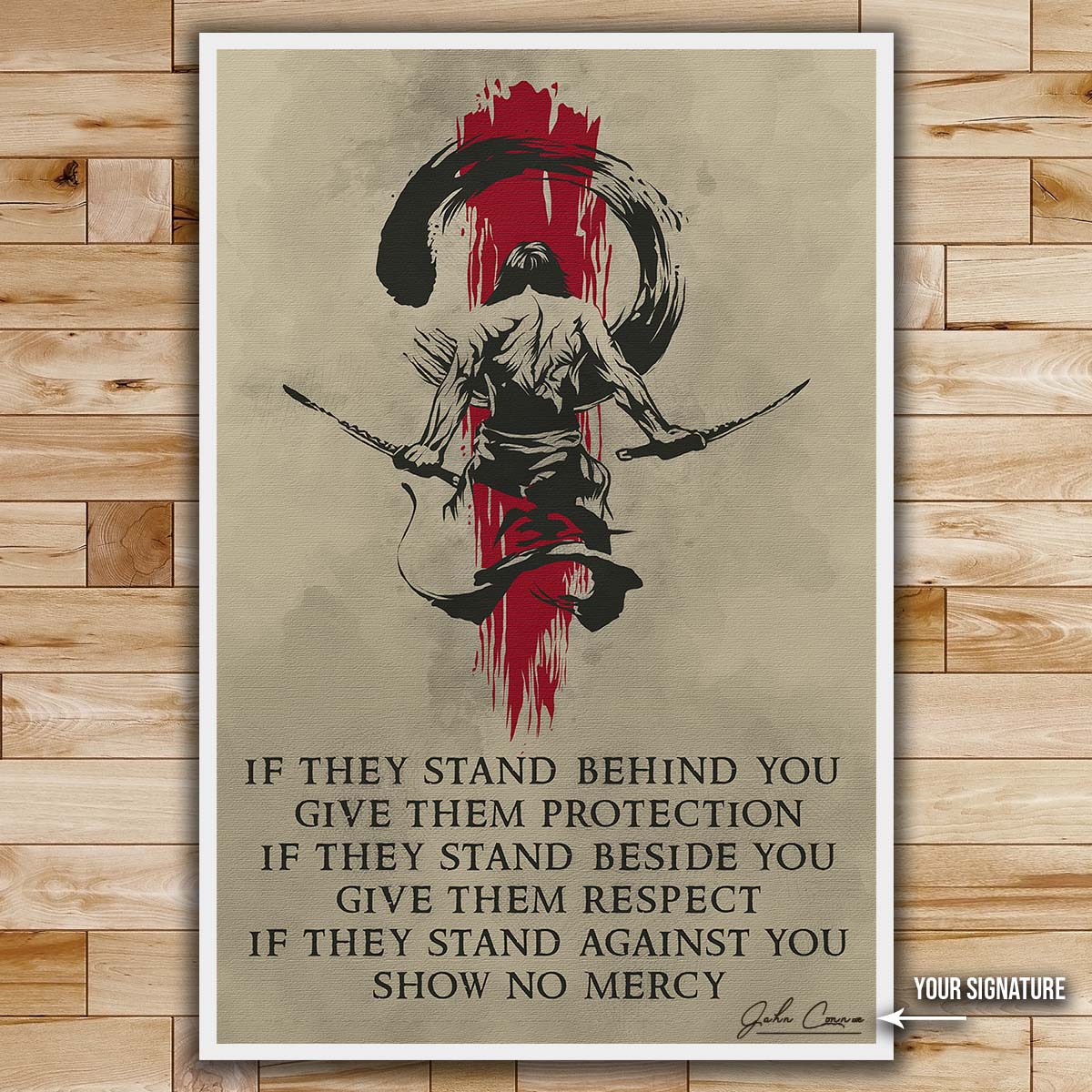 samurai wall art - samurai poster - samurai canvas - if - show no mercy - sa053 - vertical poster - vertical canvas