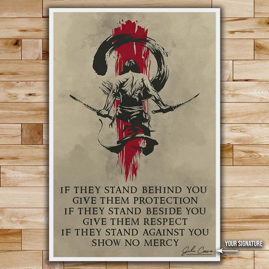 Samurai Wall Art - Samurai Poster - Samurai Canvas - IF - Show No Mercy - SA053 - Vertical Poster - Vertical Canvas