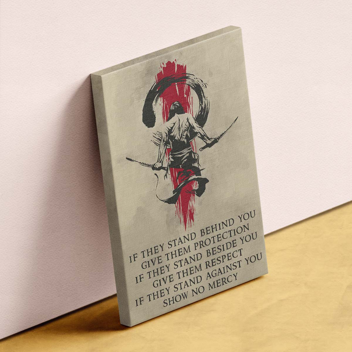 samurai wall art - samurai poster - samurai canvas - if - show no mercy - sa053 - vertical poster - vertical canvas