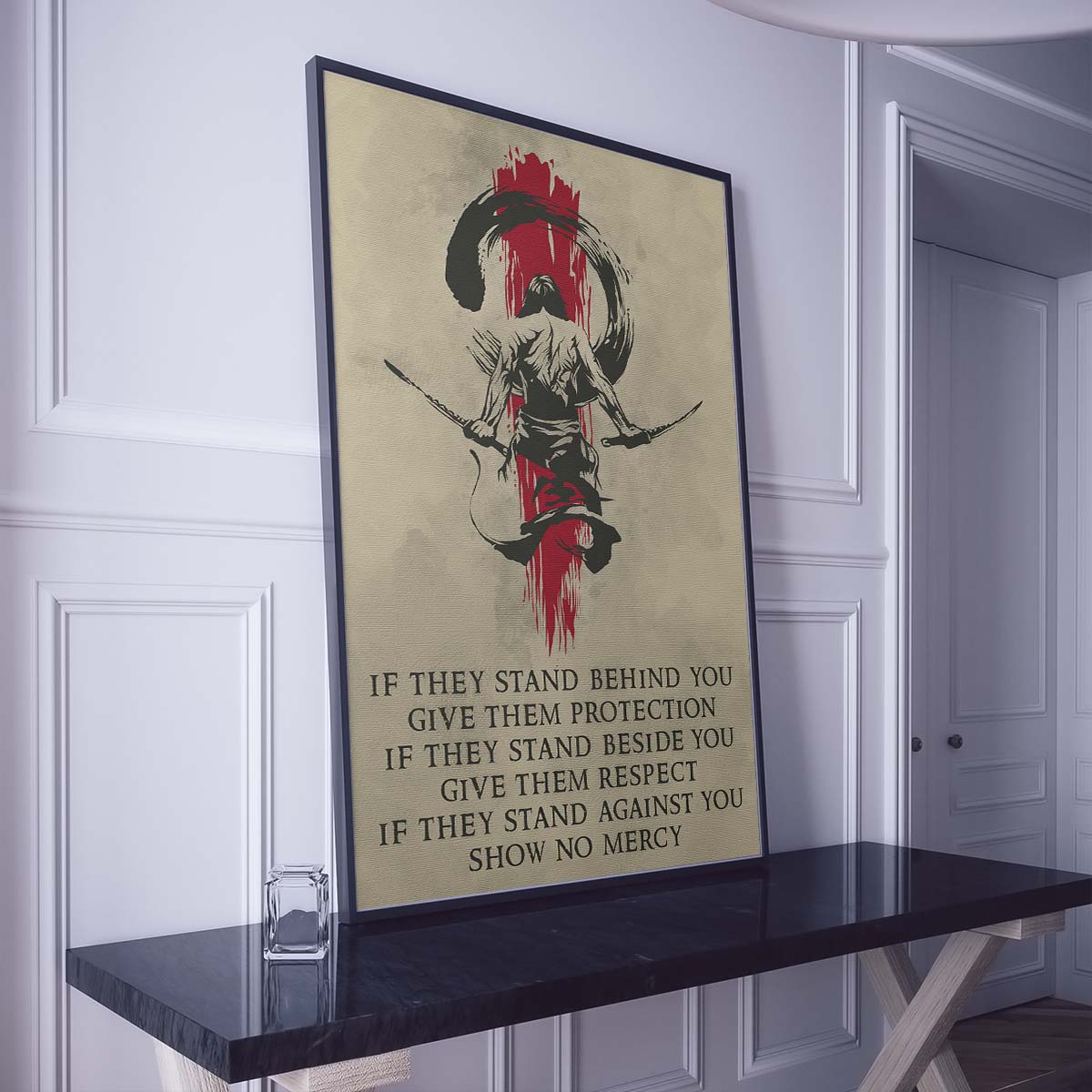 samurai wall art - samurai poster - samurai canvas - if - show no mercy - sa053 - vertical poster - vertical canvas