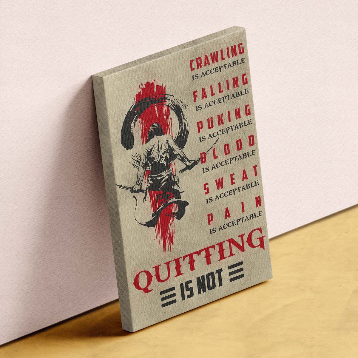 Samurai Wall Art - Samurai Poster - Samurai Canvas - Quitting Is Not - SA083 - Vertical Poster - Vertical Canvas