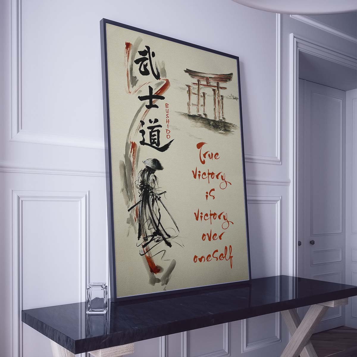 Samurai Wall Art - Samurai Poster - Samurai Canvas - True Victory Is Victory Over Oneself - SA074 - Vertical Poster - Vertical Canvas