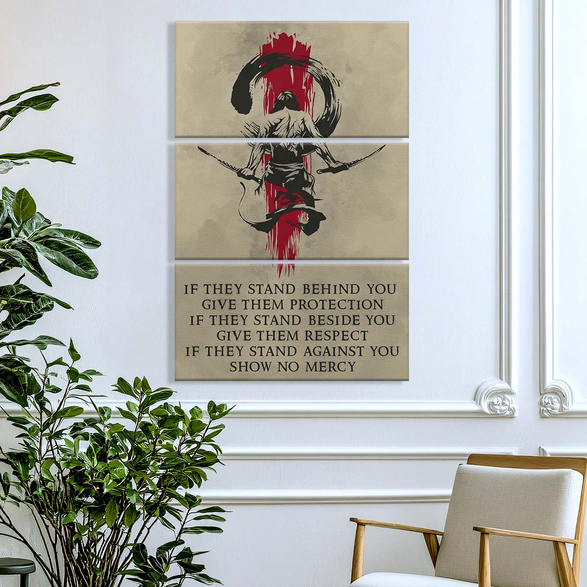 Samurai - 3 Piece Wall Art - SA053 - IF - Show No Mercy - Samurai Canvas