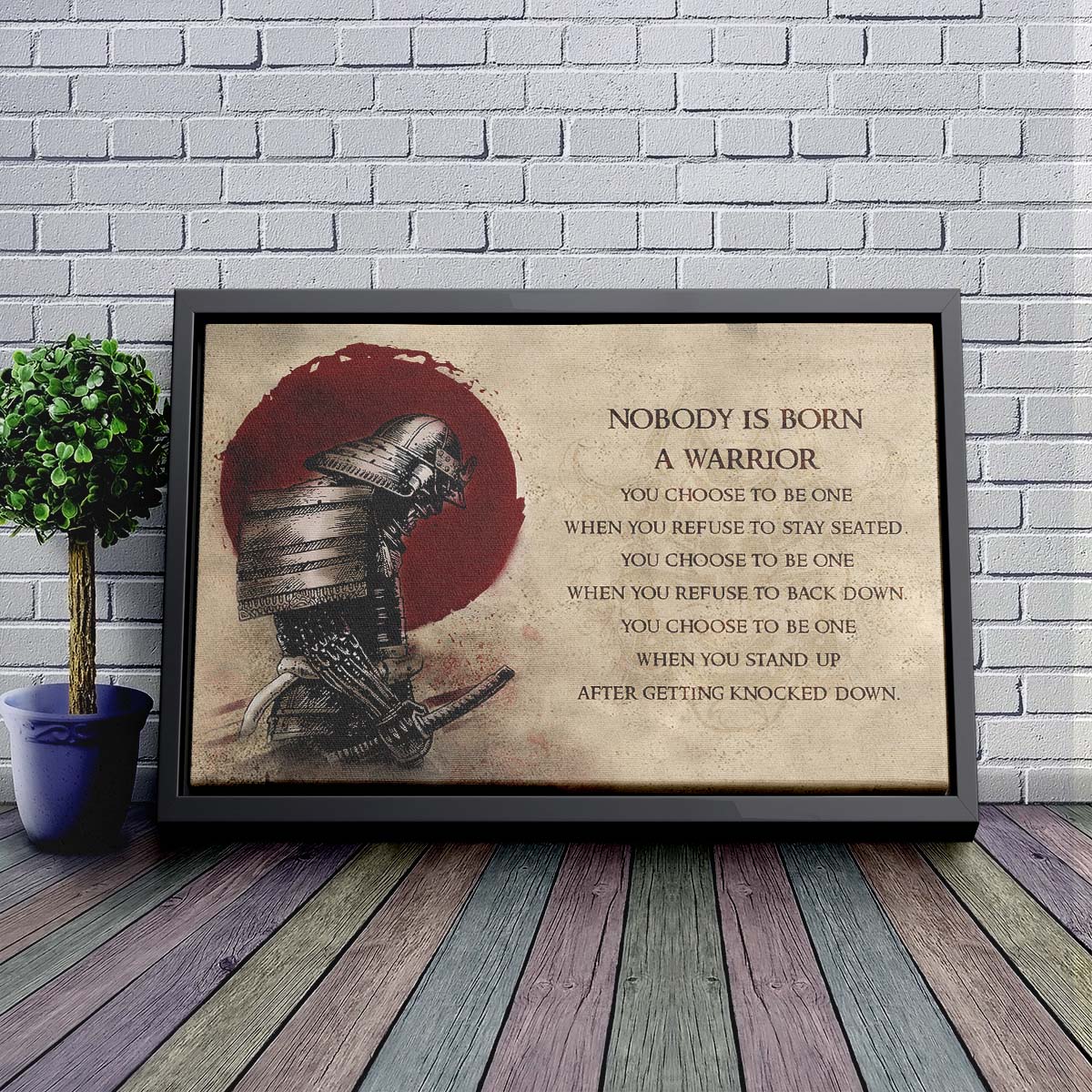Samurai Wall Art - Samurai Poster - Samurai Canvas - Nobody Is Born A Warrior - SA093 - Horizontal Poster - Horizontal Canvas