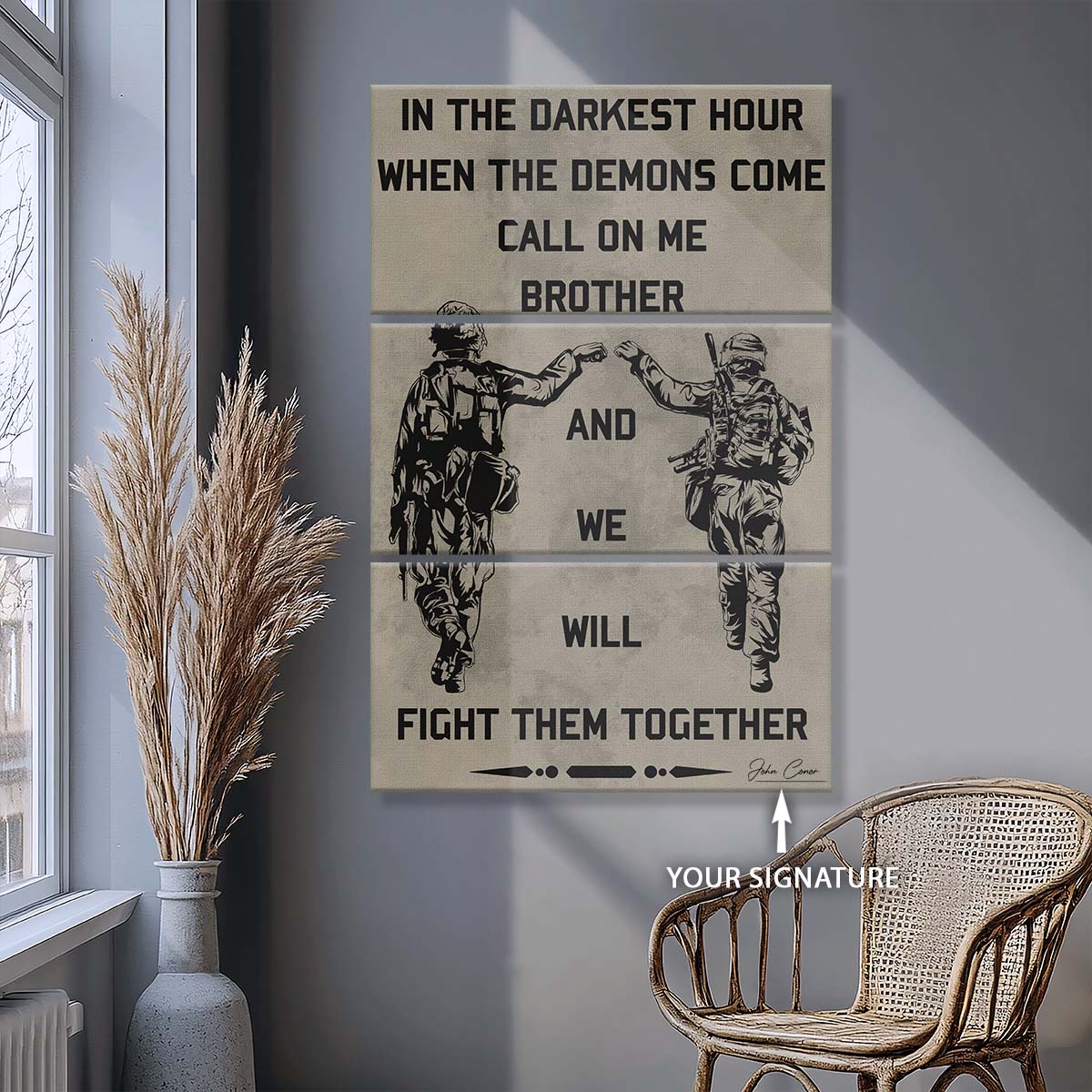 Soldier - 3 Piece Wall Art - SD001 - Call On me Brother - Army - Marine - Soldier Canvas