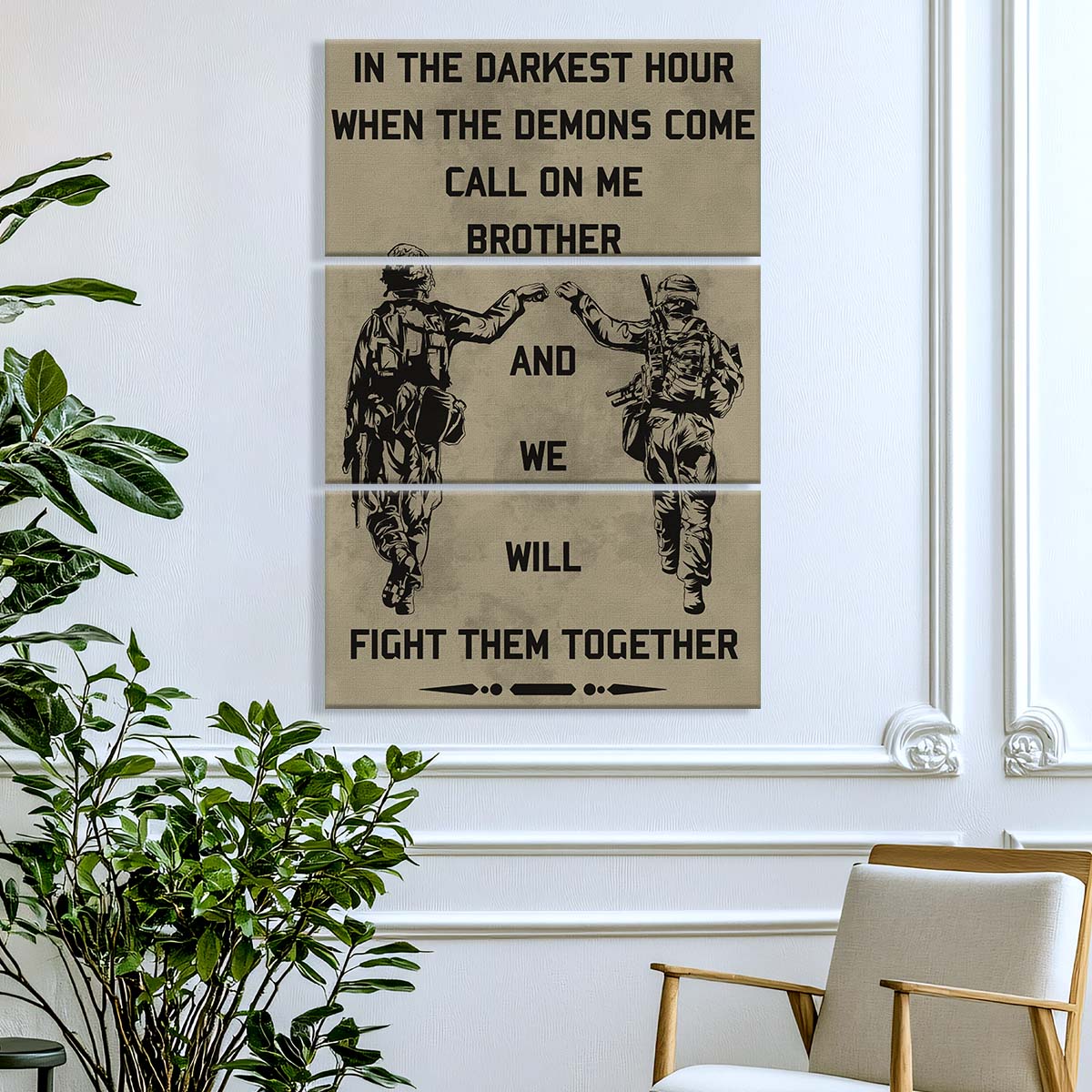 Soldier - 3 Piece Wall Art - SD001 - Call On me Brother - Army - Marine - Soldier Canvas