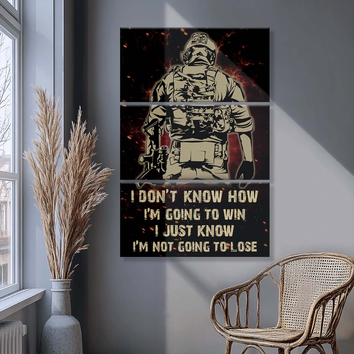 Soldier - 3 Piece Wall Art - SD037 - I'm Not Going To Lose - Army - Marine - Soldier Canvas
