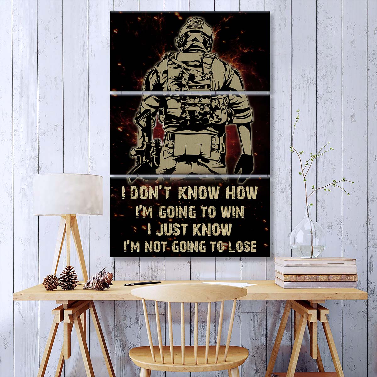 Soldier - 3 Piece Wall Art - SD037 - I'm Not Going To Lose - Army - Marine - Soldier Canvas