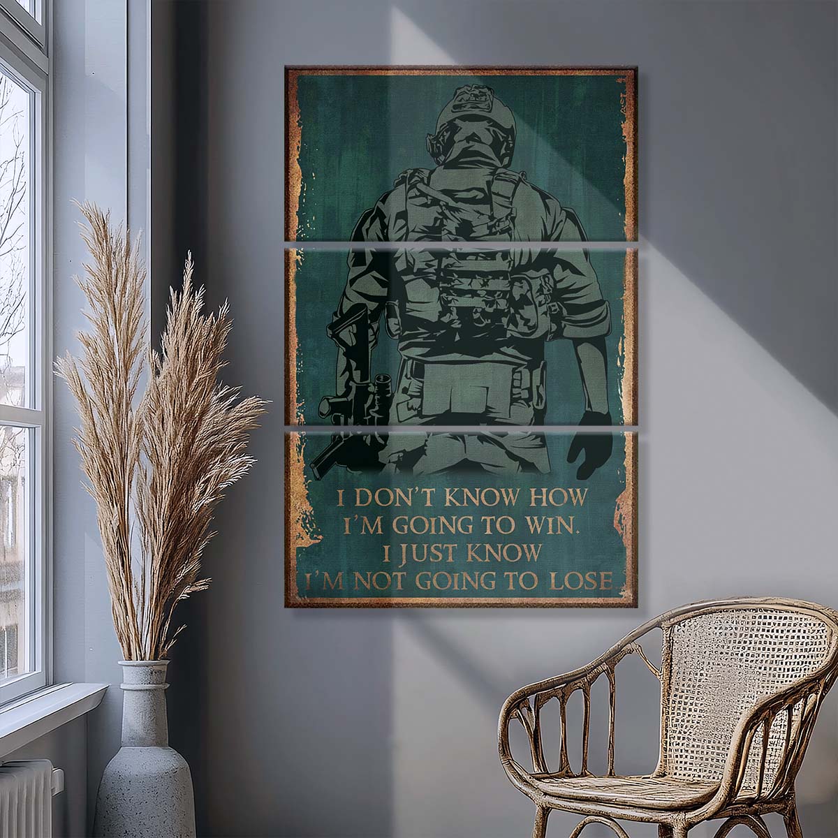 Soldier - 3 Piece Wall Art - SD041 - I'm Not Going To Lose - Army - Marine - Soldier Canvas