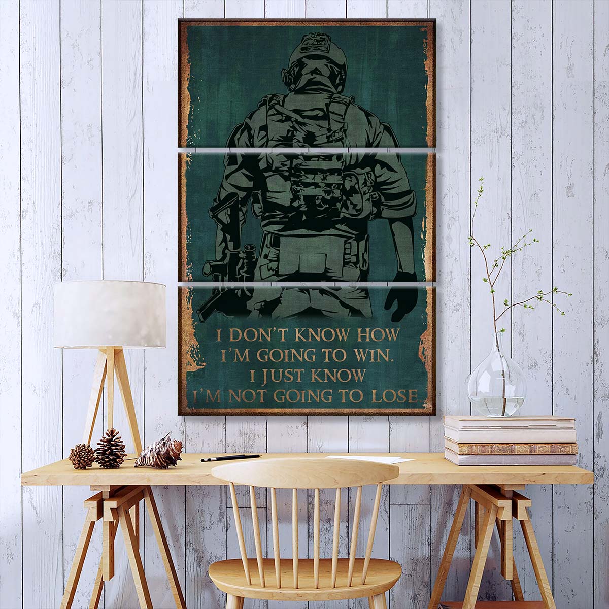 Soldier - 3 Piece Wall Art - SD041 - I'm Not Going To Lose - Army - Marine - Soldier Canvas