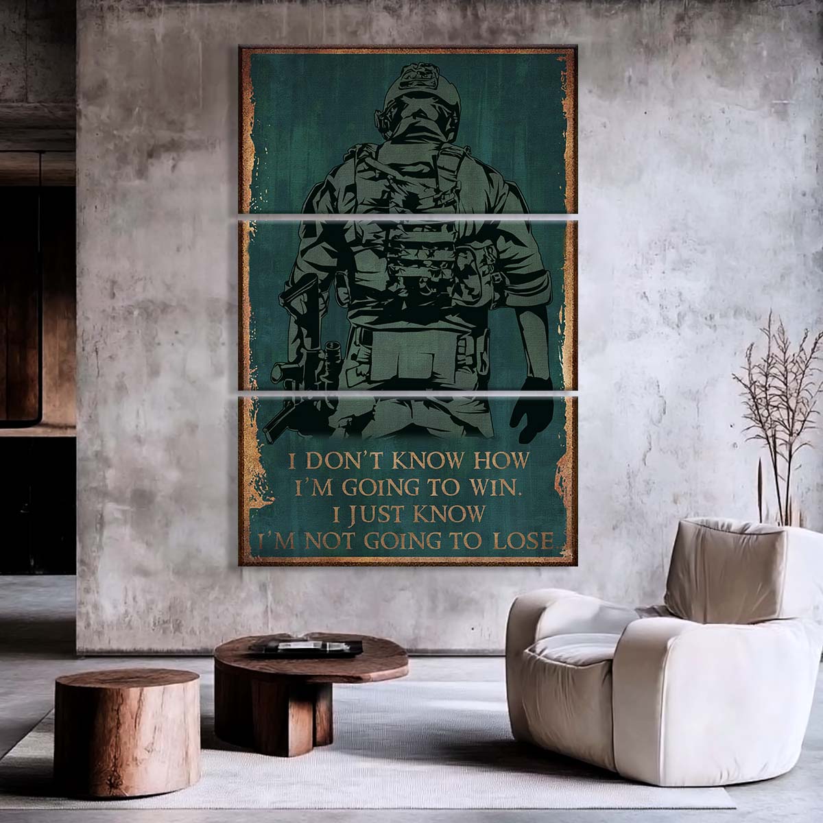 Soldier - 3 Piece Wall Art - SD041 - I'm Not Going To Lose - Army - Marine - Soldier Canvas