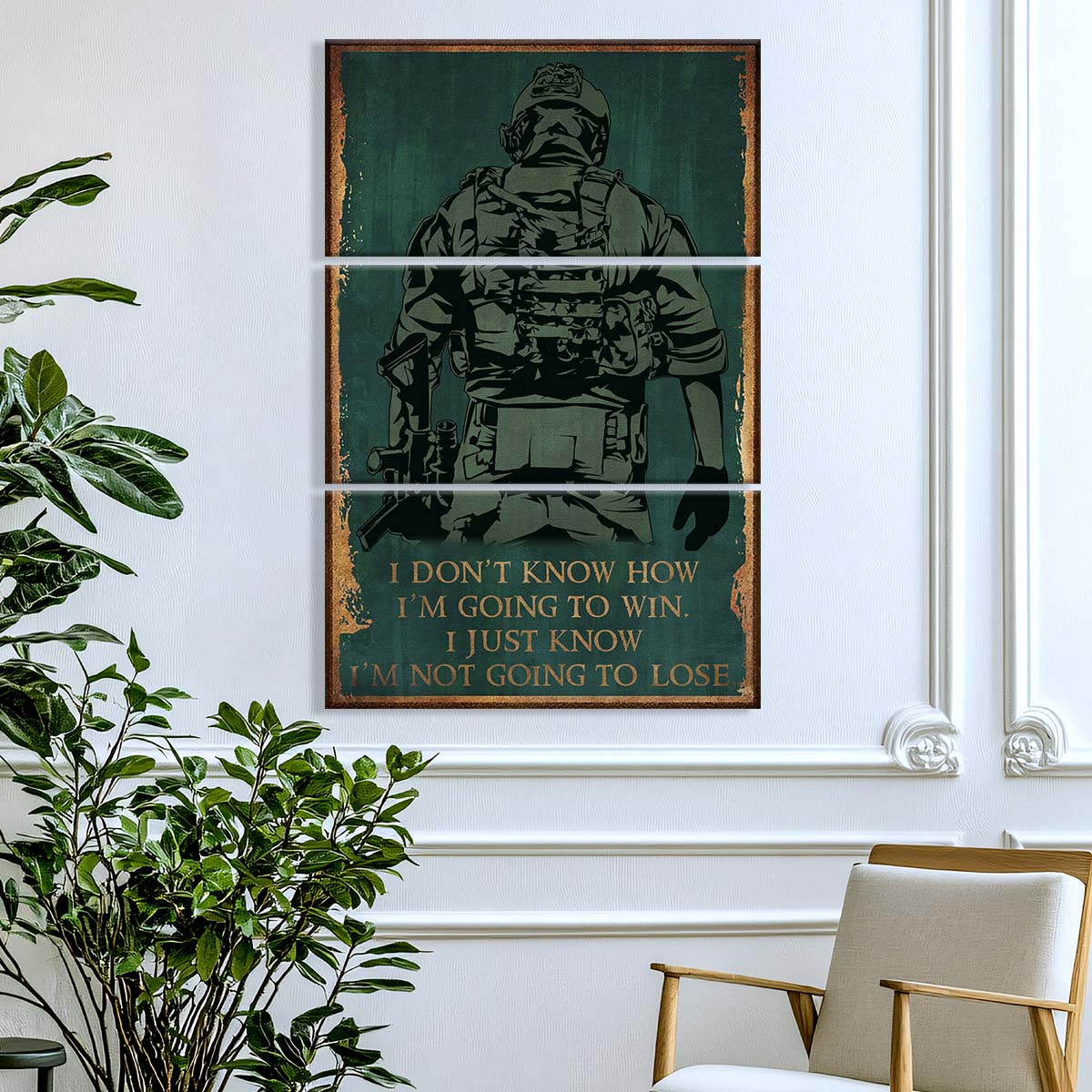 Soldier - 3 Piece Wall Art - SD041 - I'm Not Going To Lose - Army - Marine - Soldier Canvas
