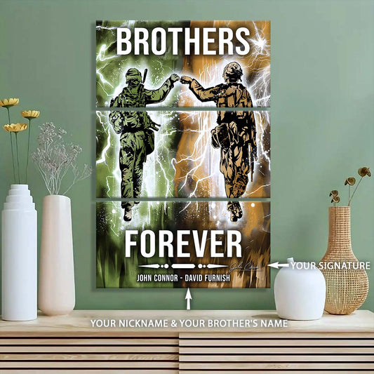 Soldier - 3 Piece Wall Art - SD044 - Brothers Forever - Army - Marine - Soldier Canvas