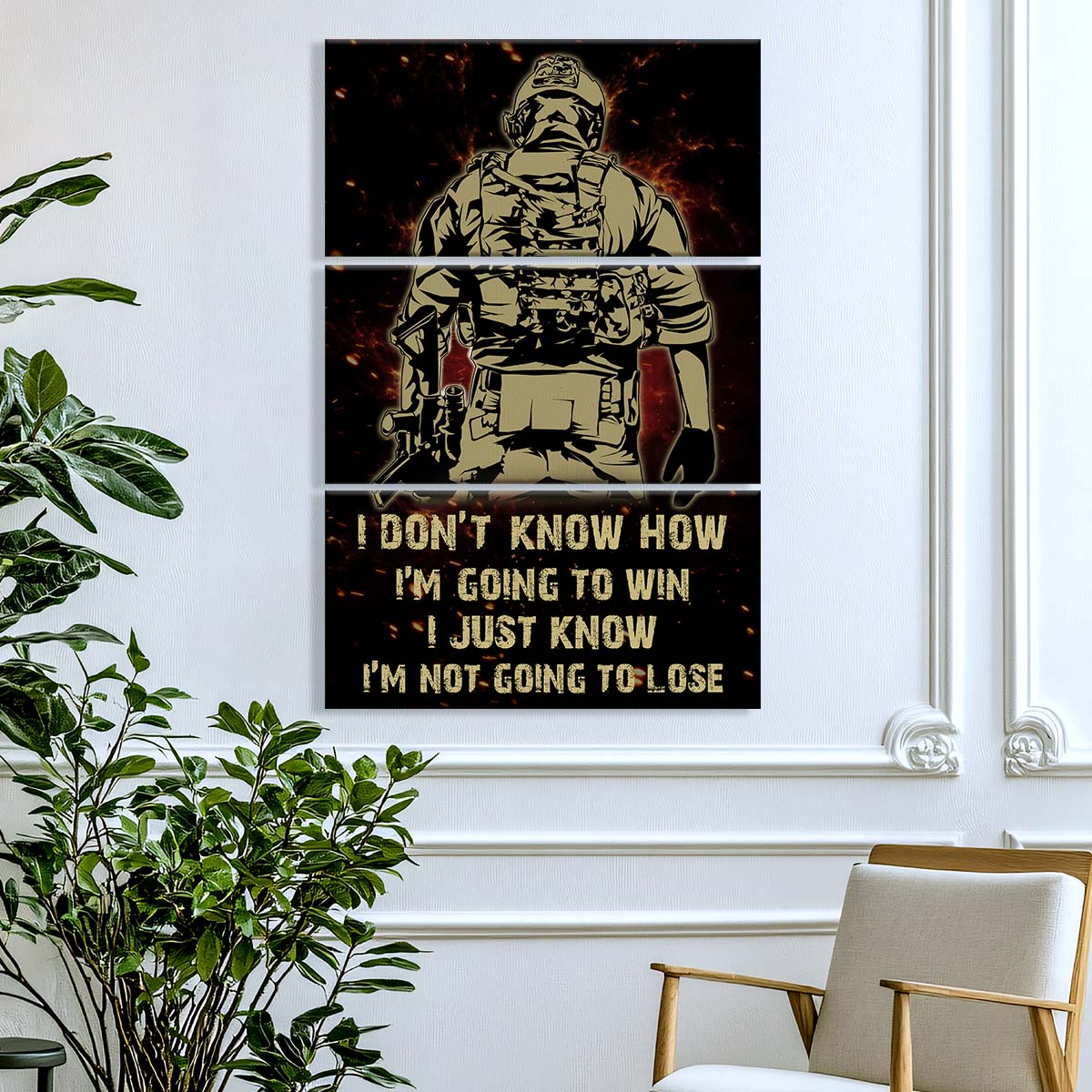 Soldier - 3 Piece Wall Art - SD037 - I'm Not Going To Lose - Army - Marine - Soldier Canvas