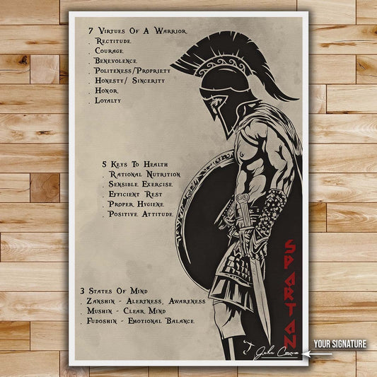 Spartan Wall Art - Spartan Poster - Spartan Canvas - 753 CODE - WA002 - Spartan Warrior - Vertical Poster - Vertical Canvas