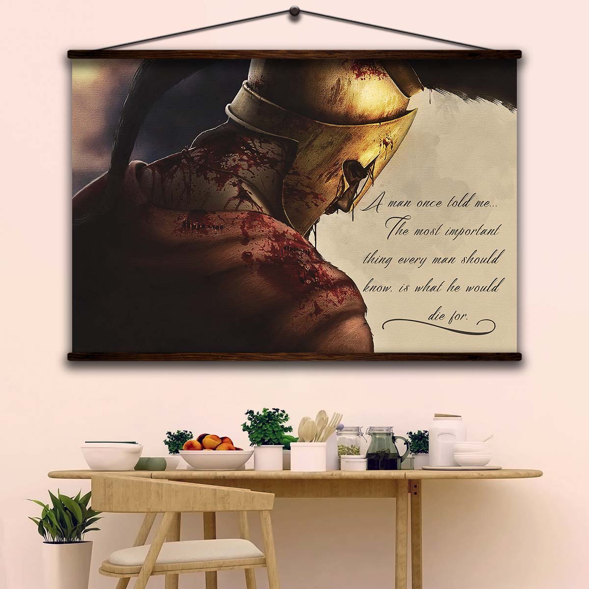 Spartan Wall Art - Spartan Poster - Spartan Canvas - A Man Once Told Me - Leonidas - WA012 - Spartan Warrior - Horizontal Poster - Horizontal Canvas