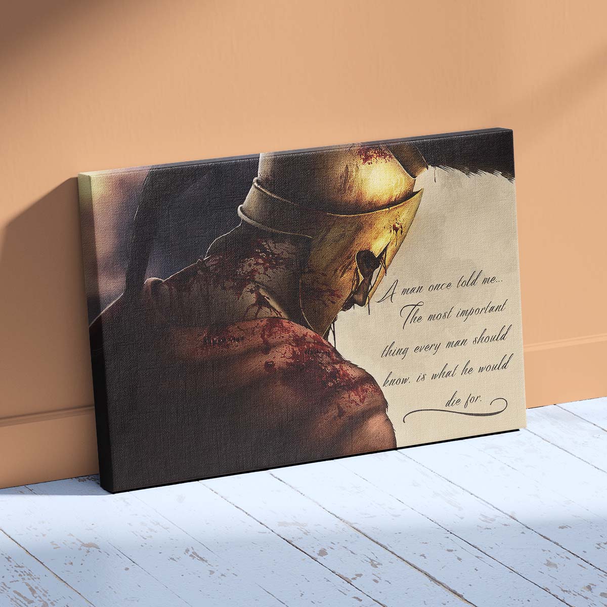 Spartan Wall Art - Spartan Poster - Spartan Canvas - A Man Once Told Me - Leonidas - WA012 - Spartan Warrior - Horizontal Poster - Horizontal Canvas