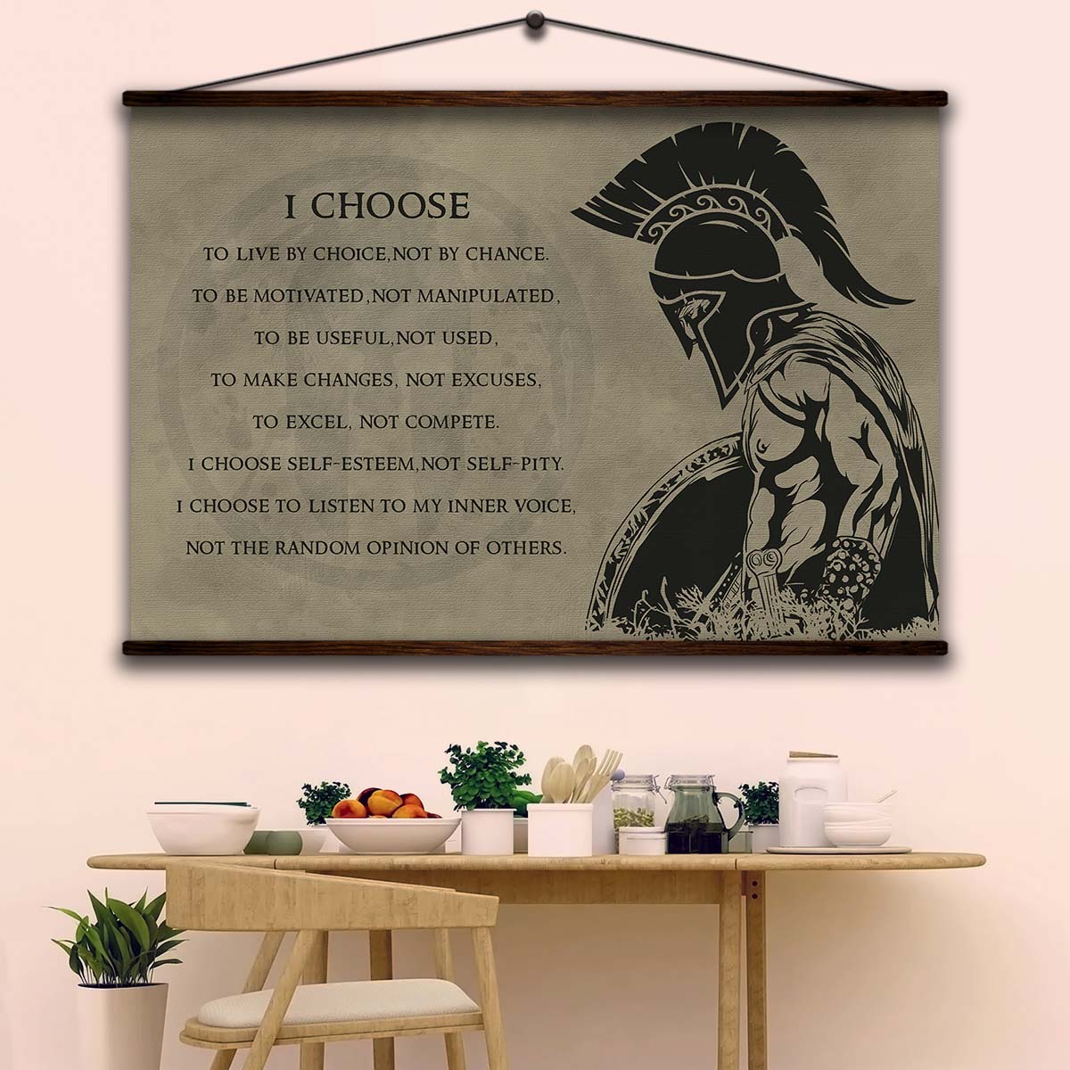 Spartan Wall Art - Spartan Poster - Spartan Canvas - I Choose - WA034 - Spartan Warrior - Horizontal Poster - Horizontal Canvas