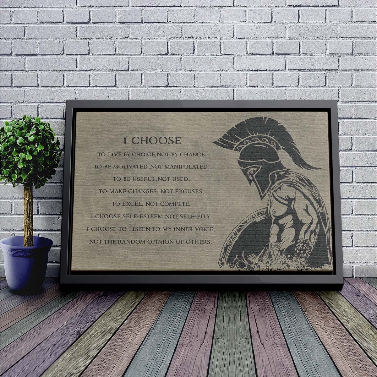 Spartan Wall Art - Spartan Poster - Spartan Canvas - I Choose - WA034 - Spartan Warrior - Horizontal Poster - Horizontal Canvas