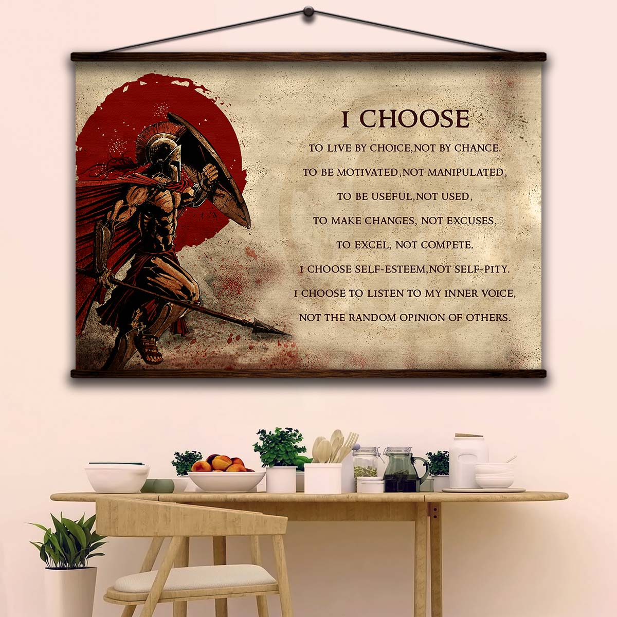 Spartan Wall Art - Spartan Poster - Spartan Canvas - I Choose - WA106 - Spartan Warrior - Horizontal Poster - Horizontal Canvas