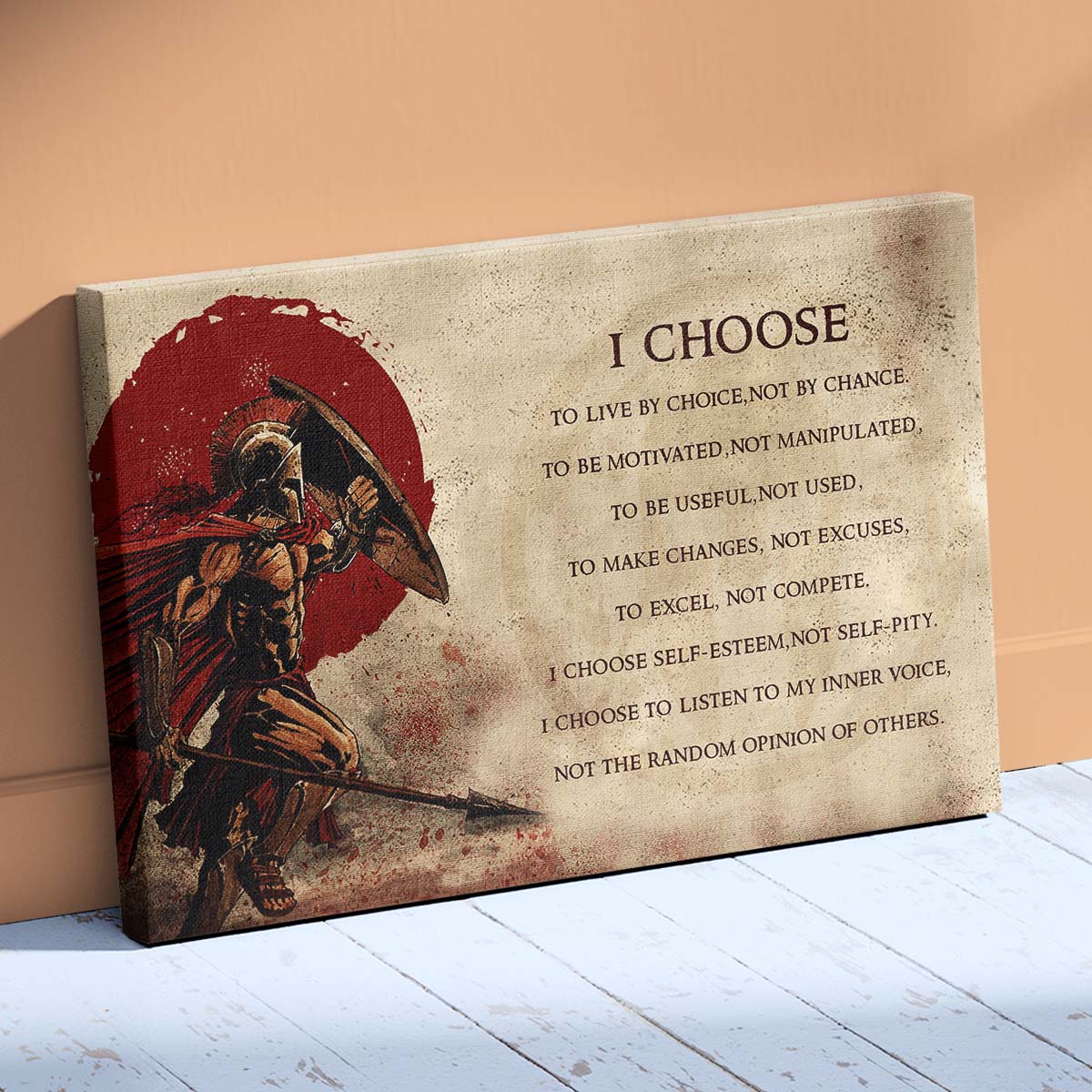 Spartan Wall Art - Spartan Poster - Spartan Canvas - I Choose - WA106 - Spartan Warrior - Horizontal Poster - Horizontal Canvas