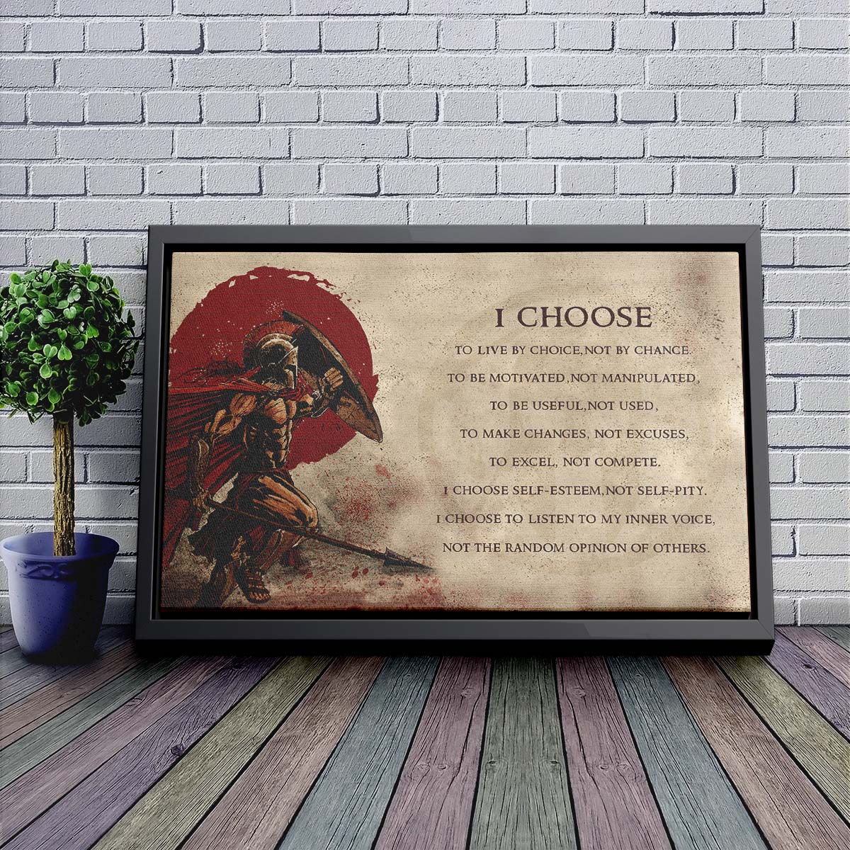 Spartan Wall Art - Spartan Poster - Spartan Canvas - I Choose - WA106 - Spartan Warrior - Horizontal Poster - Horizontal Canvas