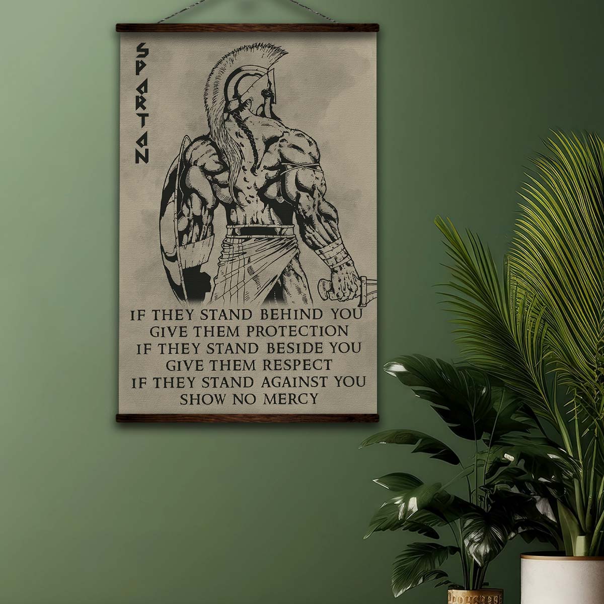 Spartan Wall Art - Spartan Poster - Spartan Canvas - IF - Show No Mercy - WA067 - Spartan Warrior - Vertical Poster - Vertical Canvas