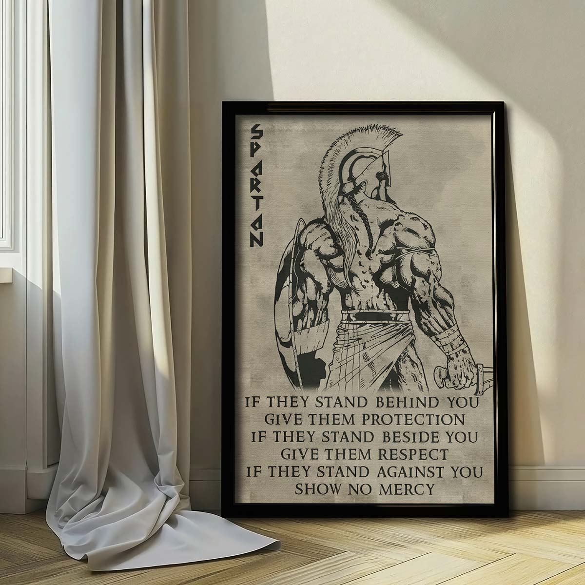 Spartan Wall Art - Spartan Poster - Spartan Canvas - IF - Show No Mercy - WA067 - Spartan Warrior - Vertical Poster - Vertical Canvas