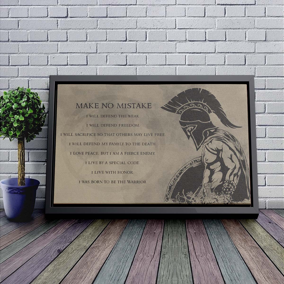 Spartan Wall Art - Spartan Poster - Spartan Canvas - Make No Mistake - WA031 - Spartan Warrior - Horizontal Poster - Horizontal Canvas