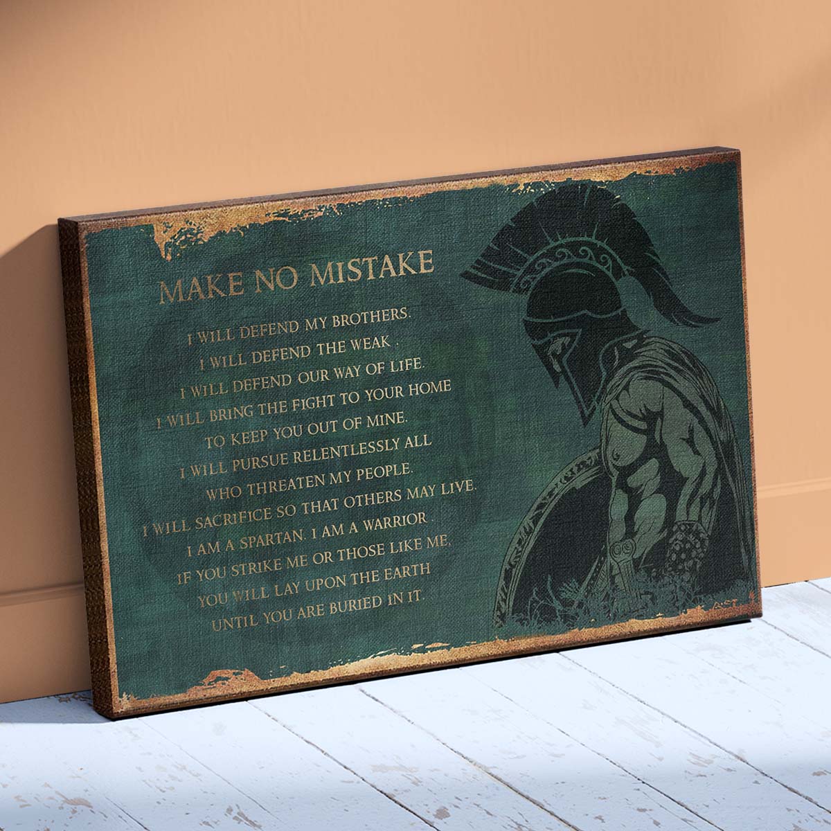 Spartan Wall Art - Spartan Poster - Spartan Canvas - Make No Mistake - WA111 - Spartan Warrior - Horizontal Poster - Horizontal Canvas
