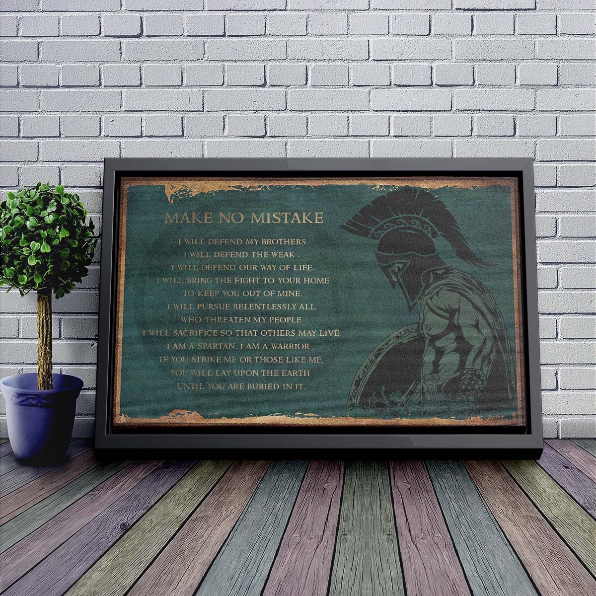 Spartan Wall Art - Spartan Poster - Spartan Canvas - Make No Mistake - WA111 - Spartan Warrior - Horizontal Poster - Horizontal Canvas