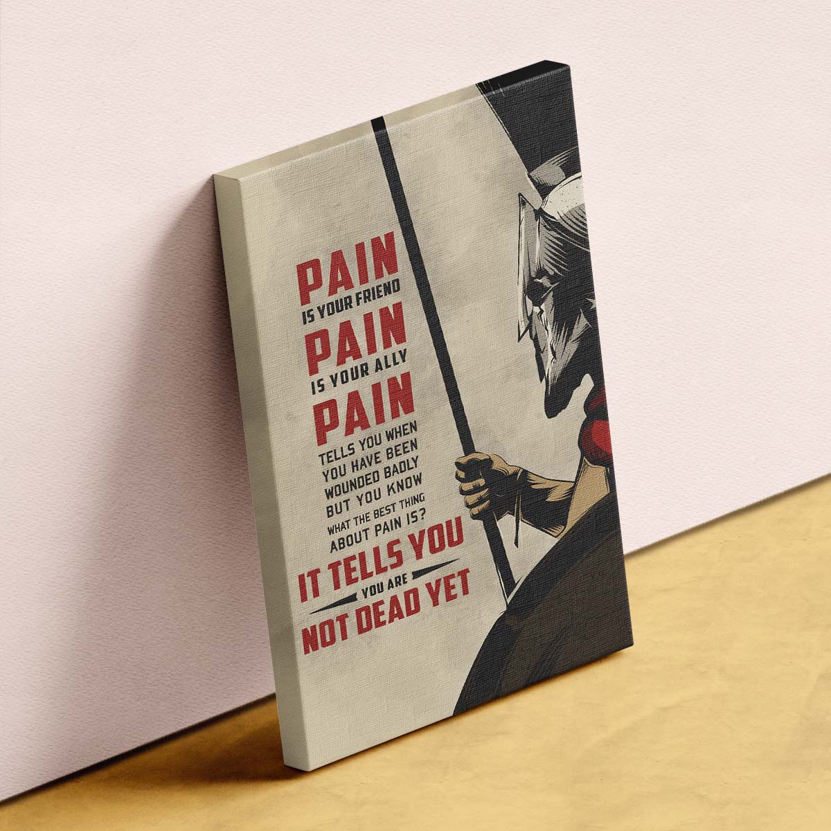 Spartan Wall Art - Spartan Poster - Spartan Canvas - PAIN - It Tells You - You Are Not Dead Yet - WA011 - Spartan Warrior - Vertical Poster - Vertical Canvas