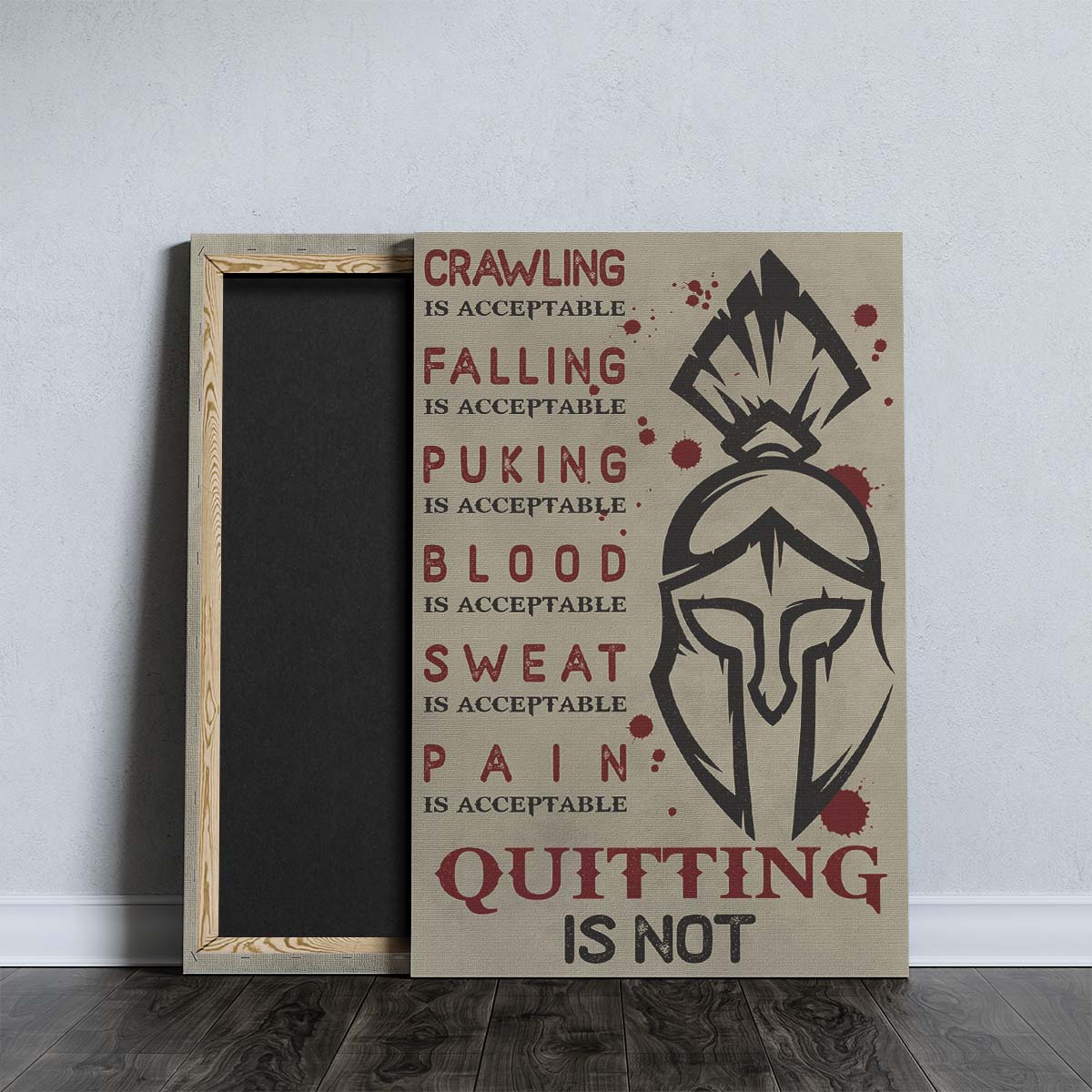 Spartan Wall Art - Spartan Poster - Spartan Canvas - Quitting Is Not - WA023 - Spartan Warrior - Vertical Poster - Vertical Canvas