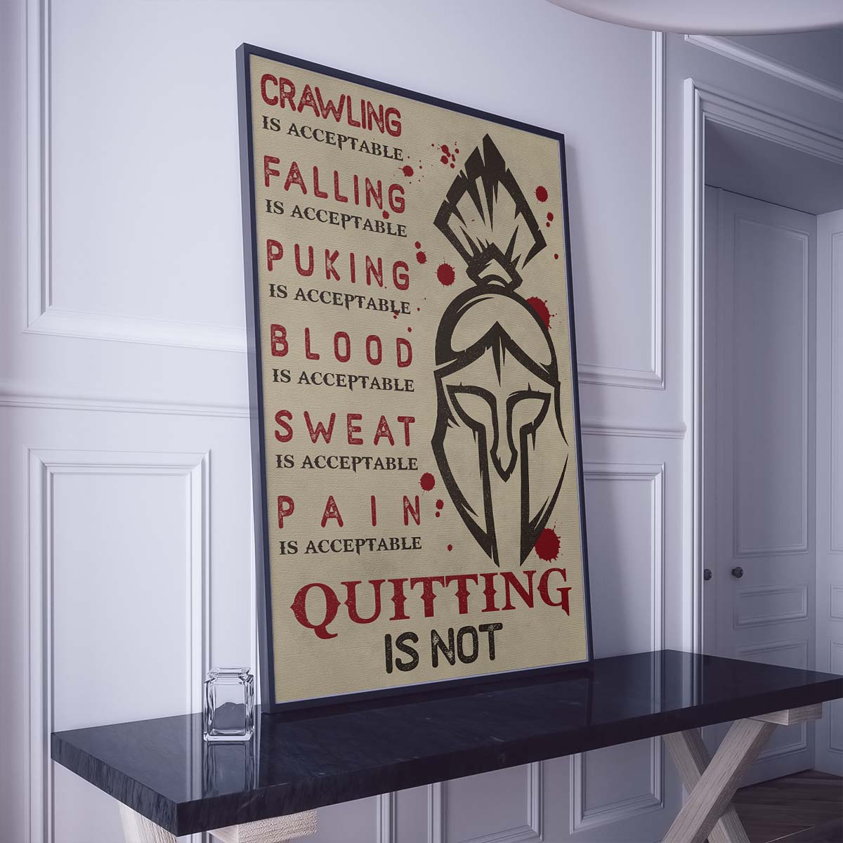 Spartan Wall Art - Spartan Poster - Spartan Canvas - Quitting Is Not - WA023 - Spartan Warrior - Vertical Poster - Vertical Canvas
