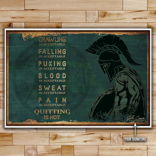 Spartan Wall Art - Spartan Poster - Spartan Canvas - Quitting Is Not - WA118 - Spartan Warrior - Horizontal Poster - Horizontal Canvas