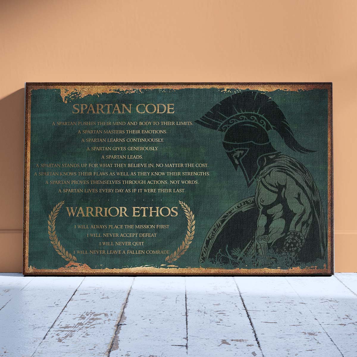 Spartan Wall Art - Spartan Poster - Spartan Canvas - Spartan Code - Warrior Ethos - WA113 - Spartan Warrior - Horizontal Poster - Horizontal Canvas